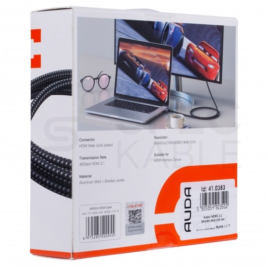 AUDA CableTime Kabel HDMI 2.1 8K Ultra High Speed CERTYFIKOWANY 8K@60 4K@120 1m
