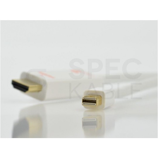 AUDA CableTime Kabel mini Displayport 1.2 / HDMI 4K@30 (wtyk / wtyk) biały 3m