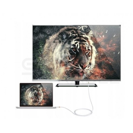 AUDA CableTime Kabel mini Displayport 1.2 / HDMI 4K@30 (wtyk / wtyk) biały 3m