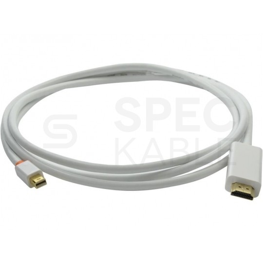 AUDA CableTime Kabel mini Displayport 1.2 / HDMI 4K@30 (wtyk / wtyk) biały 3m