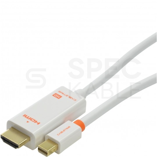 AUDA CableTime Kabel mini DisplayPort 1.2 / HDMI FHD@60 (wtyk / wtyk) biały 1,8m