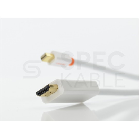 AUDA CableTime Kabel mini DisplayPort 1.2 / HDMI FHD@60 (wtyk / wtyk) biały 1,8m