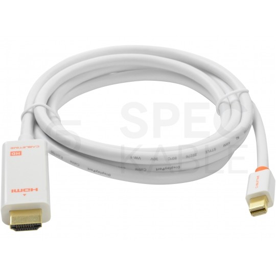 AUDA CableTime Kabel mini DisplayPort 1.2 / HDMI FHD@60 (wtyk / wtyk) biały 1,8m