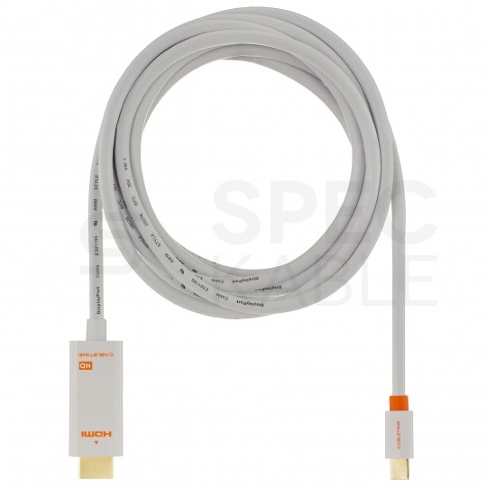 AUDA CableTime Kabel mini DisplayPort 1.2 / HDMI FHD@60 (wtyk / wtyk) biały 1,8m