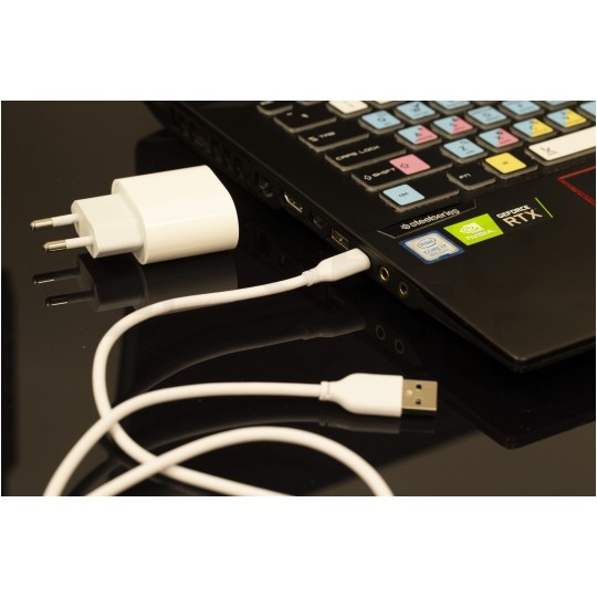 AUDA CableTime Kabel USB 2.0 typ-C / A (wtyk / wtyk) Quick Charge 3.0 3A biały 1m