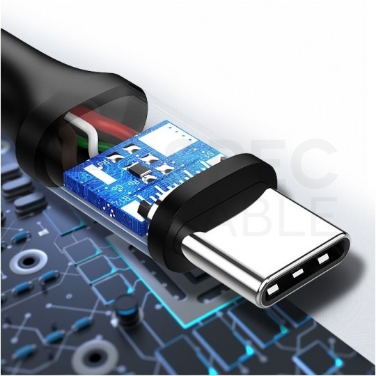 AUDA CableTime Kabel USB 2.0 typ-C / A (wtyk / wtyk) Quick Charge 3.0 3A biały 2m