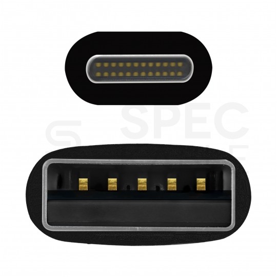 AUDA CableTime Kabel USB 2.0 typ-C / A (wtyk / wtyk) Quick Charge 4.0 3A czarny-nikiel 1m