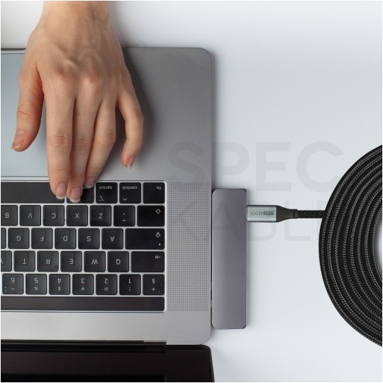 AUDA CableTime Kabel USB 2.0 typ-C (wtyk / wtyk) Quick Charge 4.0 Power Delivery 2.0 (5A 100W) czarny-nikiel 2m