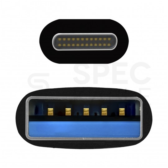 AUDA CableTime Kabel USB 3.0 typ-C / A (wtyk / wtyk) Quick Charge 4.0 3A czarny-nikiel 1m