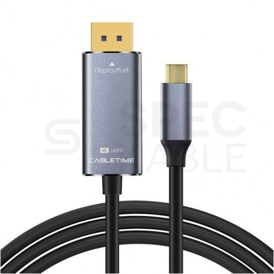 AUDA CableTime Kabel USB 3.1 typ-C / DisplayPort 1.3 4K@60 (wtyk / wtyk) 1,8m