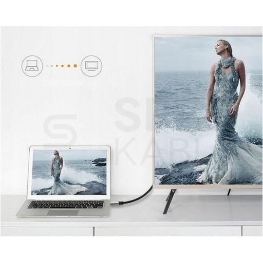 AUDA CableTime Kabel USB 3.1 typ-C / DisplayPort 1.3 4K@60 (wtyk / wtyk) 1,8m