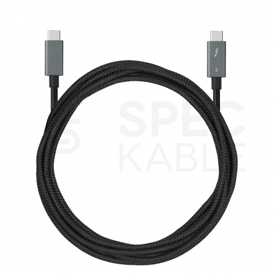 AUDA CableTime Kabel USB typ-C ThunderBolt 3 (wtyk / wtyk) Power Delivery 2.0 (5A 100W) 5K@60 czarny 0.5m