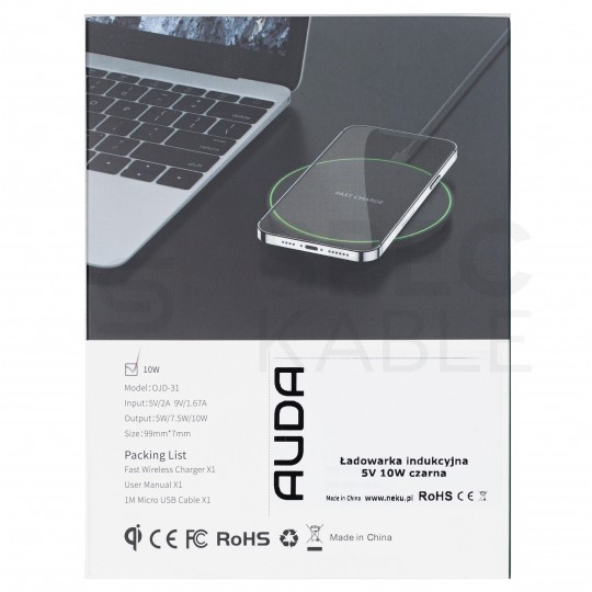 AUDA CableTime Ładowarka indukcyjna 5V 10W czarna