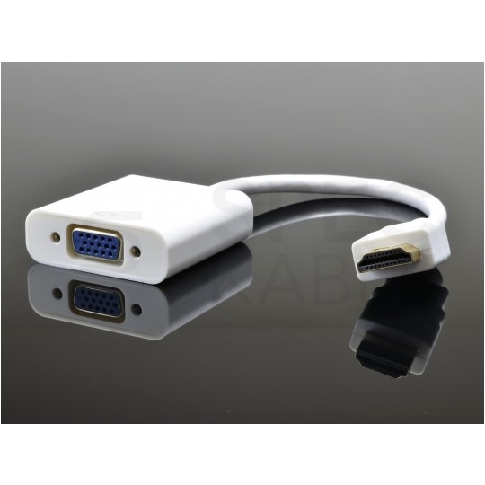 AUDA Optimum Adapter HDMI -> SVGA (D-Sub 15-pin) Full HD (wtyk / gniazdo) biały 23cm