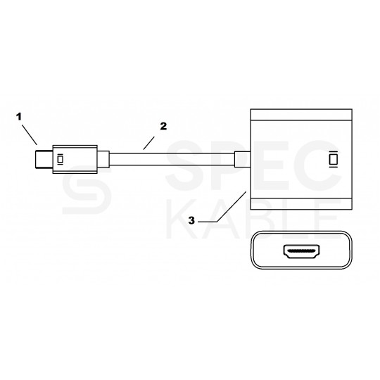 AUDA Optimum Adapter mini DisplayPort -> HDMI Full HD (wtyk / gniazdo) biały 23cm