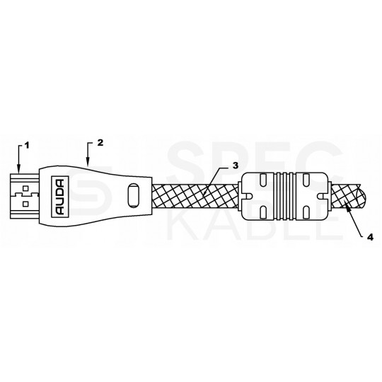 AUDA Optimum Kabel HDMI 1.4 High Speed Full HD 4K@24 3m