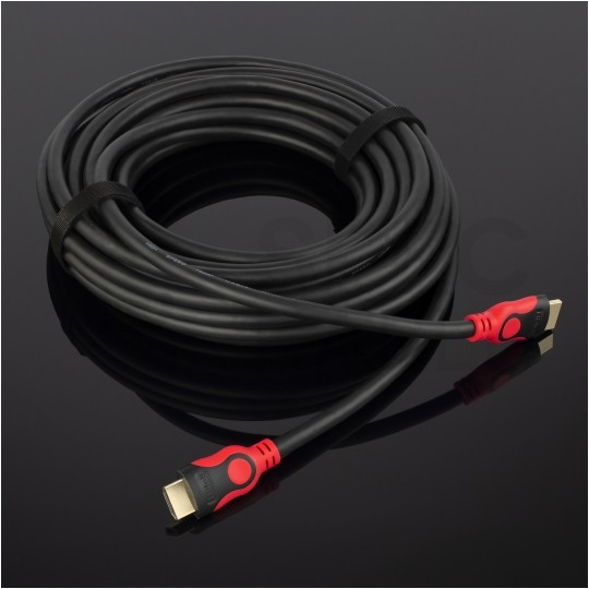 AUDA Optimum Kabel HDMI 1.4 High Speed Full HD 4K@24 czerwono-czarny 10m