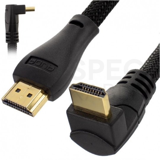 AUDA Optimum Kabel HDMI 1.4 High Speed Full HD 4K@24 kątowy 270° 7,5m
