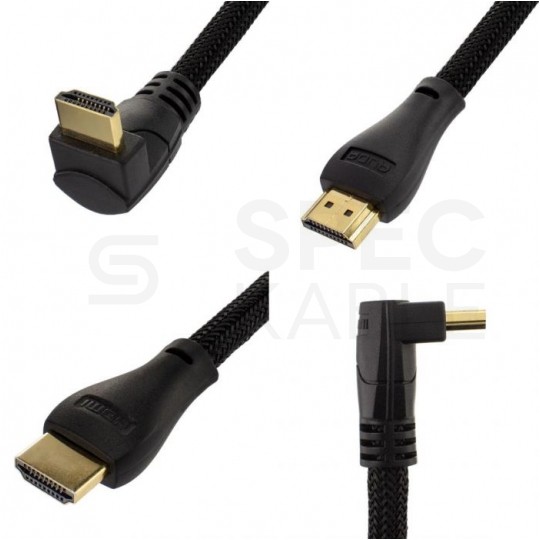 AUDA Optimum Kabel HDMI 1.4 High Speed Full HD 4K@24 kątowy 270° 7,5m