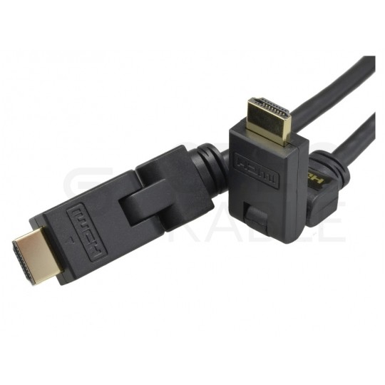 AUDA Optimum Kabel HDMI 1.4 High Speed Full HD 4K@24 kątowy regulowany 180° 1,5m