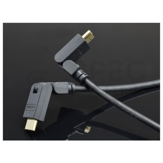 AUDA Optimum Kabel HDMI 1.4 High Speed Full HD 4K@24 kątowy regulowany 180° 1,5m