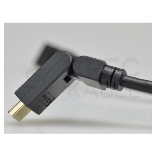 AUDA Optimum Kabel HDMI 1.4 High Speed Full HD 4K@24 kątowy regulowany 180° 3m