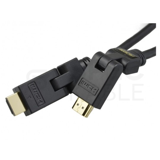 AUDA Optimum Kabel HDMI 1.4 High Speed Full HD 4K@24 kątowy regulowany 180° 3m