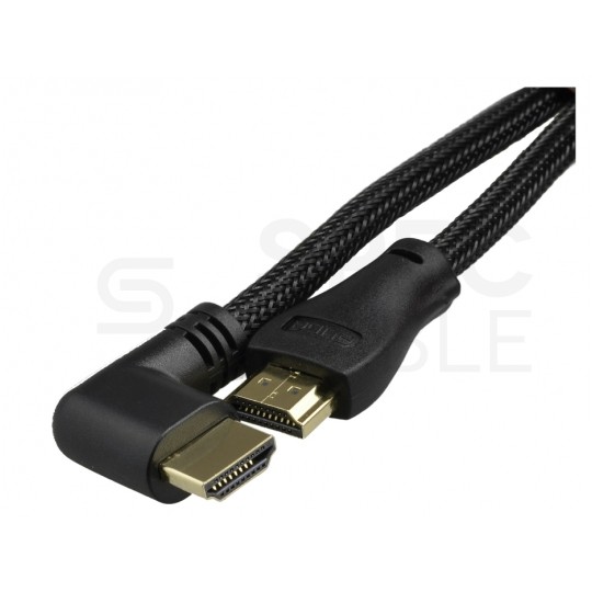 AUDA Optimum Kabel HDMI 1.4 High Speed Full HD 4K@24 z wtykiem kątowym płaskim 10m
