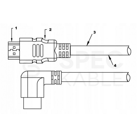 AUDA Optimum Kabel HDMI 1.4 High Speed Full HD 4K@24 z wtykiem kątowym płaskim 1m