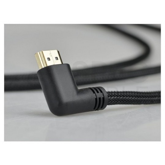 AUDA Optimum Kabel HDMI 1.4 High Speed Full HD 4K@24 z wtykiem kątowym płaskim 1m