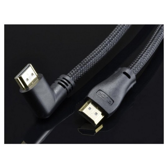 AUDA Optimum Kabel HDMI 1.4 High Speed Full HD 4K@24 z wtykiem kątowym płaskim 1m