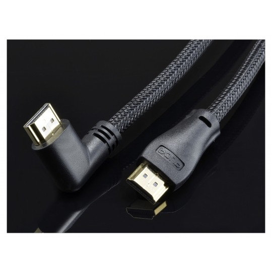 AUDA Optimum Kabel HDMI 1.4 High Speed Full HD 4K@24 z wtykiem kątowym płaskim 2m