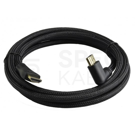 AUDA Optimum Kabel HDMI 1.4 High Speed Full HD 4K@24 z wtykiem kątowym płaskim 5m