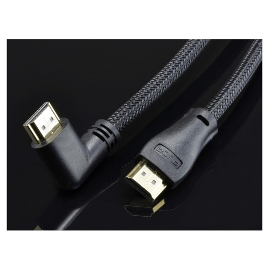 AUDA Optimum Kabel HDMI 1.4 High Speed Full HD 4K@24 z wtykiem kątowym płaskim 5m