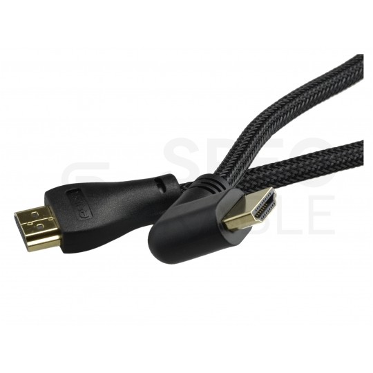 AUDA Optimum Kabel HDMI 1.4 High Speed Full HD 4K@24 z wtykiem kątowym płaskim 7,5m