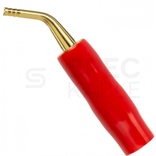 AUDA Optimum Wtyk głośnikowy typu SZPILKA skręcany pozłacany czerwony