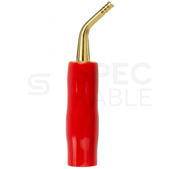 AUDA Optimum Wtyk głośnikowy typu SZPILKA skręcany pozłacany czerwony