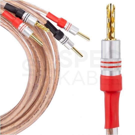 AUDA Premium Bass Komplet 2x Kabel głośnikowy 2x1,5mm2 OFC wtyki bananowe 3m