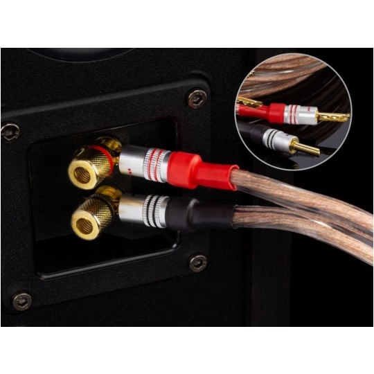 AUDA Premium Bass Komplet 2x Kabel głośnikowy 2x1,5mm2 OFC wtyki bananowe 3m