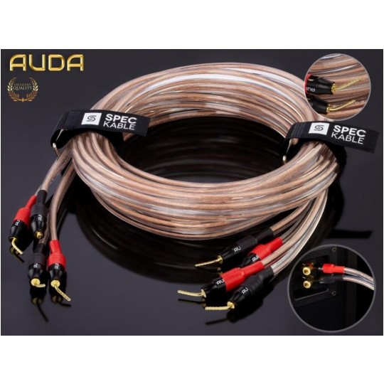 AUDA Premium Bass Komplet 2x Kabel głośnikowy 2x1,5mm2 OFC wtyki szpilkowe 3m