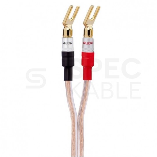 AUDA Premium Bass Komplet 2x Kabel głośnikowy 2x1,5mm2 OFC wtyki widełkowe 3m