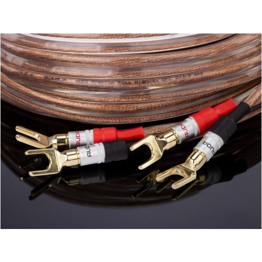 AUDA Premium Bass Komplet 2x Kabel głośnikowy 2x1,5mm2 OFC wtyki widełkowe 3m