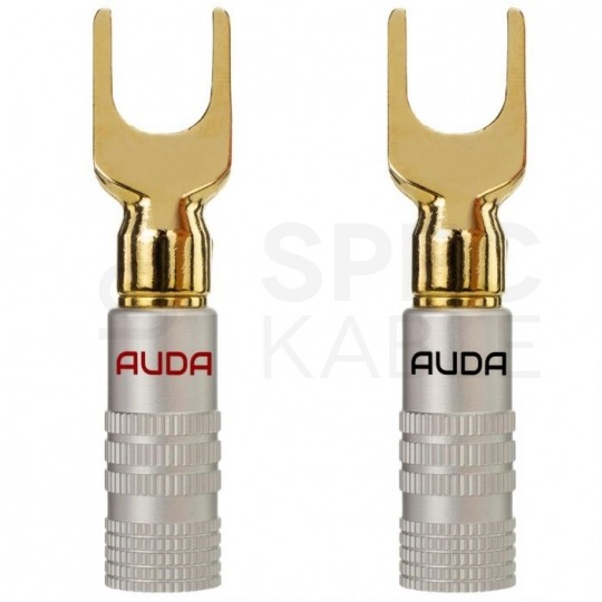 AUDA Premium Bass Komplet 2x Kabel głośnikowy 2x1,5mm2 OFC wtyki widełkowe 3m