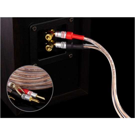 AUDA Premium Bass Komplet 2x Kabel głośnikowy 2x1,5mm2 OFC wtyki widełkowo bananowe 3m