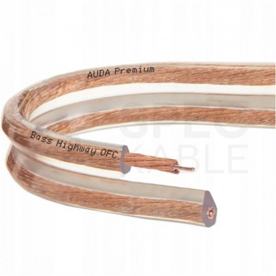 AUDA Premium Bass Komplet 2x Kabel głośnikowy 2x2,5mm2 OFC wtyki bananowe 3m