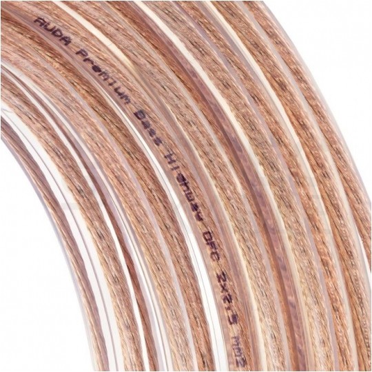 AUDA Premium Bass Komplet 2x Kabel głośnikowy 2x2,5mm2 OFC wtyki szpilkowe 3m