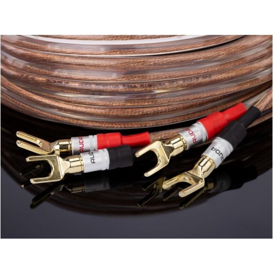 AUDA Premium Bass Komplet 2x Kabel głośnikowy 2x2,5mm2 OFC wtyki widełkowe 3m