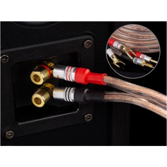 AUDA Premium Bass Komplet 2x Kabel głośnikowy 2x2,5mm2 OFC wtyki widełkowo bananowe 3m