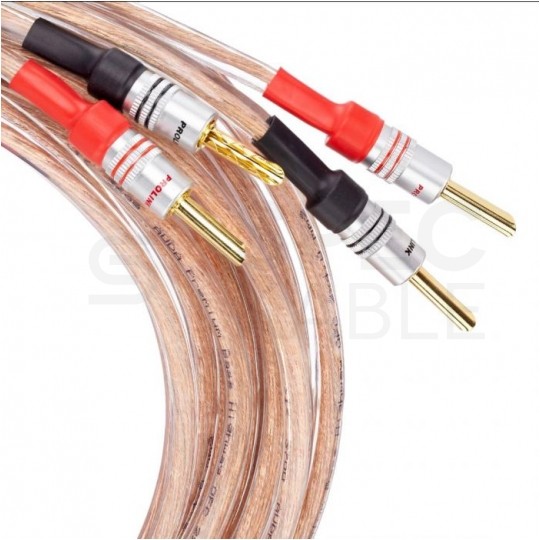 AUDA Premium Bass Komplet 2x Kabel głośnikowy 2x4mm2 OFC wtyki bananowe 3m