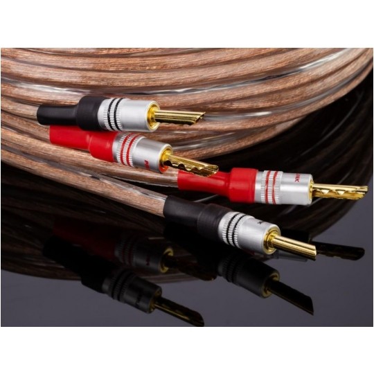 AUDA Premium Bass Komplet 2x Kabel głośnikowy 2x4mm2 OFC wtyki bananowe 3m